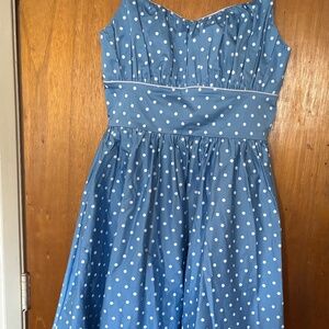 Micheline Pitt  Ingenue Blue & White Polka Dots